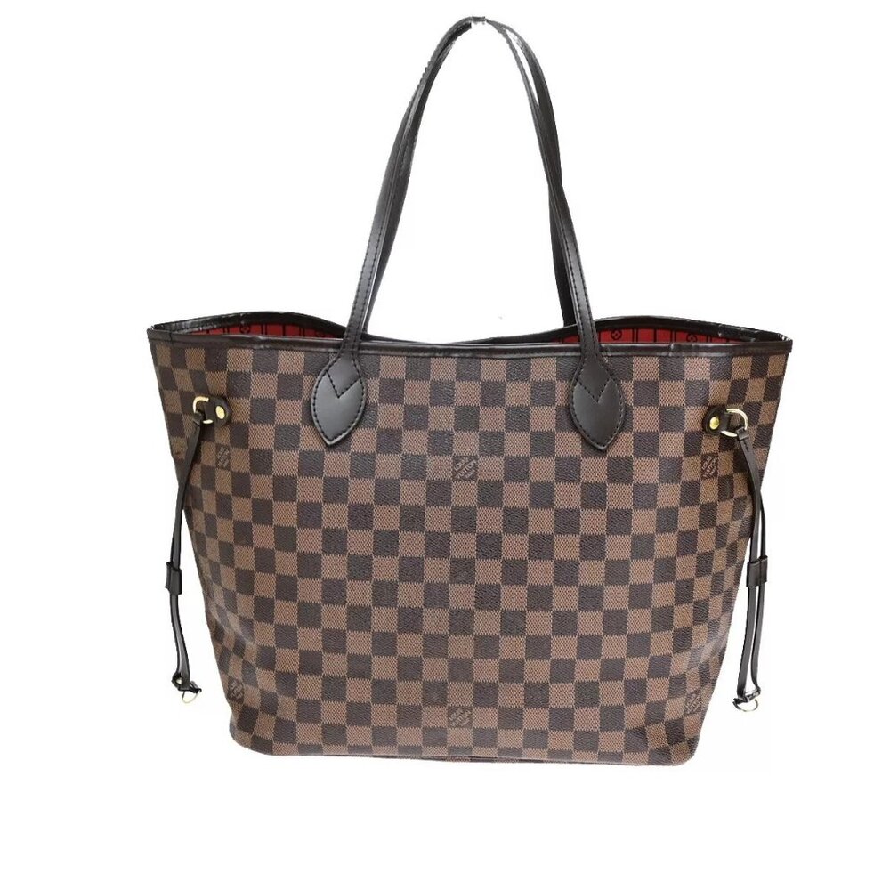 LOUIS VUITTON Neverfull MM Shoulder Tote Bag Damier Leather - Picture 2 of 16